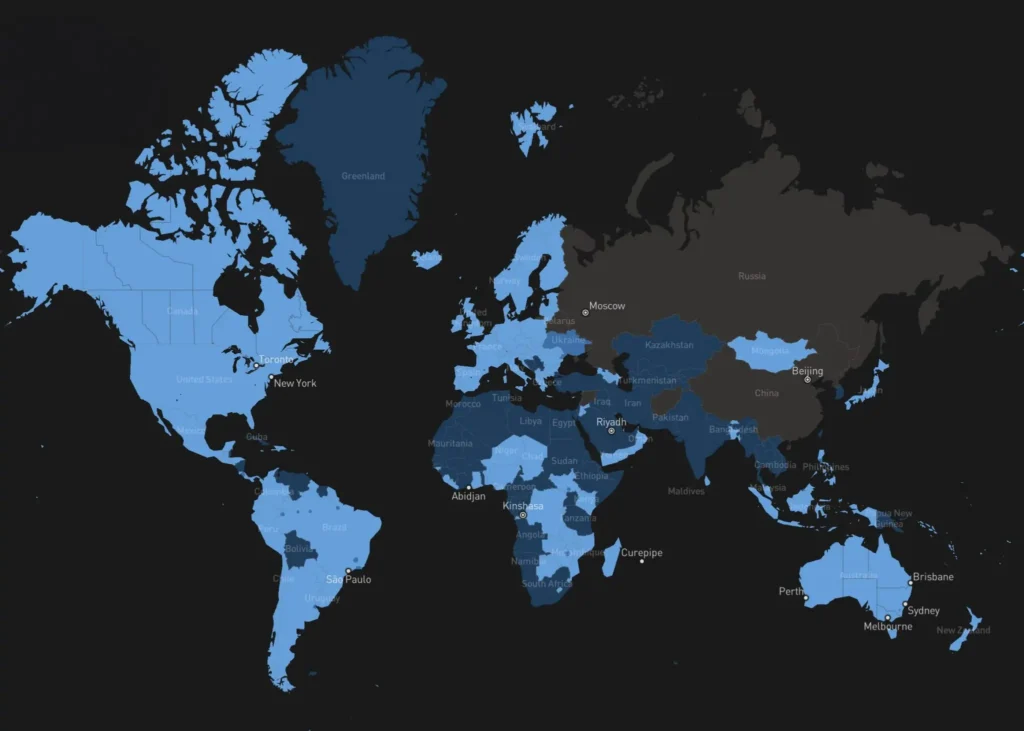 Global network map